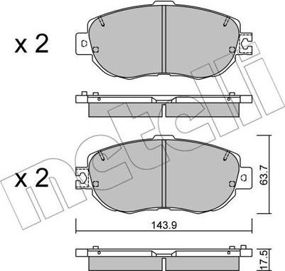 Metelli 22-0756-1 - Тормозные колодки, дисковые, комплект unicars.by