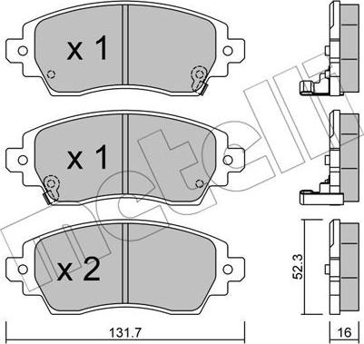 Metelli 22-0750-0 - Тормозные колодки, дисковые, комплект unicars.by