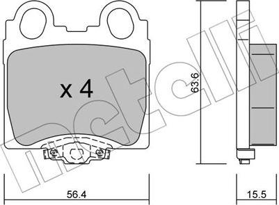 Metelli 22-0758-0 - Тормозные колодки, дисковые, комплект unicars.by