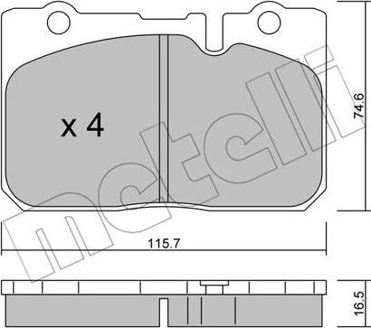 Metelli 22-0757-0 - Тормозные колодки, дисковые, комплект unicars.by