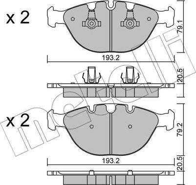 Metelli 22-0771-0 - Тормозные колодки, дисковые, комплект unicars.by