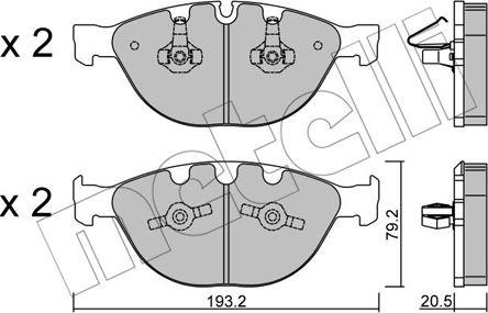 Metelli 22-0772-0 - Тормозные колодки, дисковые, комплект unicars.by