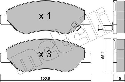 Metelli 22-0777-0 - Тормозные колодки, дисковые, комплект unicars.by