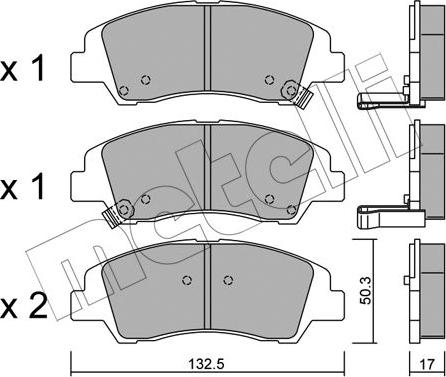 Metelli 22-1091-0 - Тормозные колодки, дисковые, комплект unicars.by