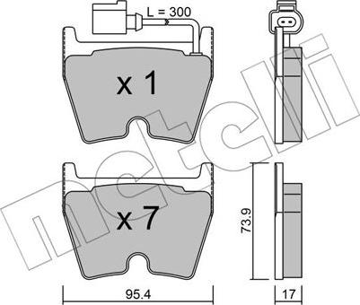 Metelli 22-1043-1 - Тормозные колодки, дисковые, комплект unicars.by