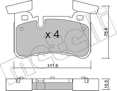 Metelli 22-1199-0 - Тормозные колодки, дисковые, комплект unicars.by