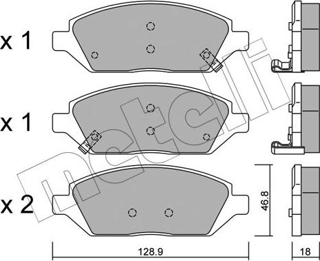 Metelli 22-1113-0 - Тормозные колодки, дисковые, комплект unicars.by