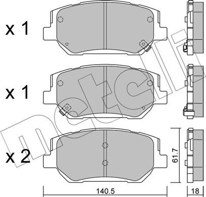 Metelli 22-1297-0 - Тормозные колодки, дисковые, комплект unicars.by