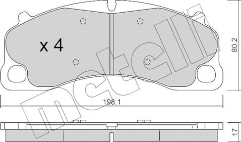 Metelli 22-1256-0 - Тормозные колодки, дисковые, комплект unicars.by