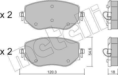 Metelli 22-1225-0 - Тормозные колодки, дисковые, комплект unicars.by