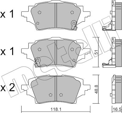 Metelli 22-1228-0 - Тормозные колодки, дисковые, комплект unicars.by