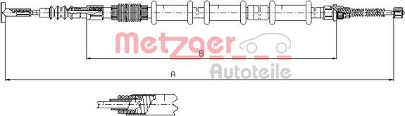 Metzger 491.11 - Тросик, cтояночный тормоз unicars.by