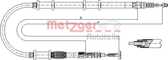 Metzger 491.21 - Тросик, cтояночный тормоз unicars.by