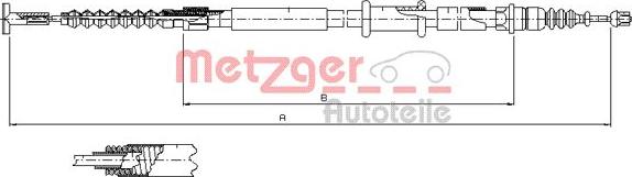 Metzger 461.12 - Тросик, cтояночный тормоз unicars.by