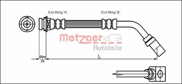 Metzger 4114751 - Тормозной шланг unicars.by