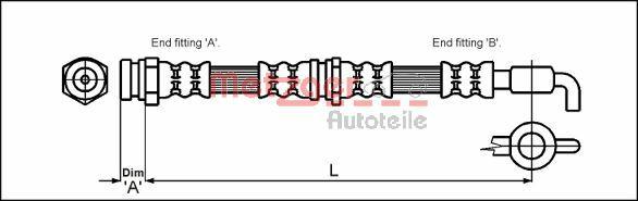 Metzger 4114780 - Тормозной шланг unicars.by