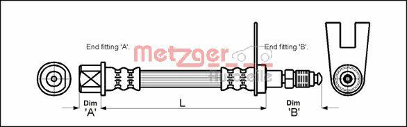 Metzger 4111160 - Тормозной шланг unicars.by