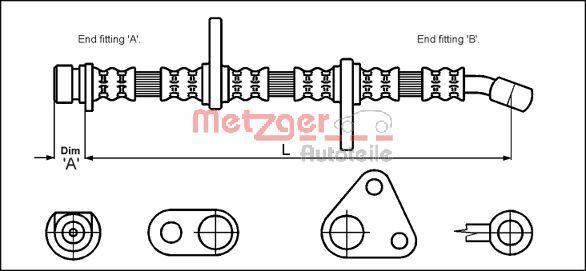 Metzger 4113501 - Тормозной шланг unicars.by