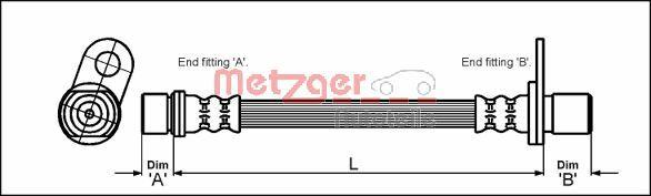 Metzger 4112180 - Тормозной шланг unicars.by