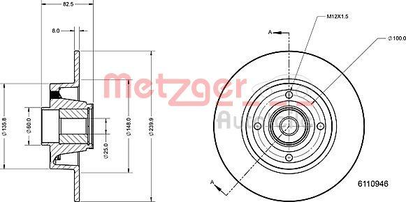 Metzger 6110946 - Тормозной диск unicars.by