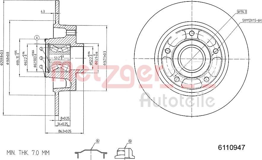 Metzger 6110947 - Тормозной диск unicars.by