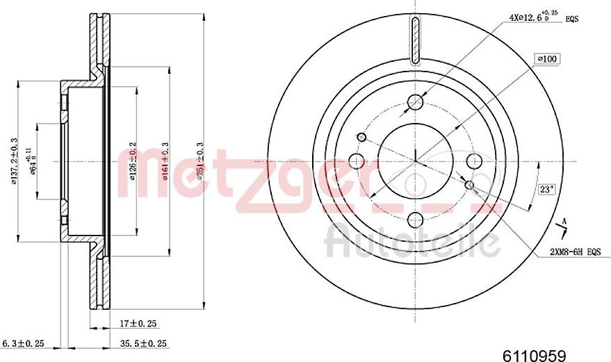 Metzger 6110959 - Тормозной диск unicars.by