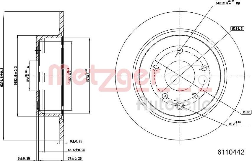 Metzger 6110442 - Тормозной диск unicars.by