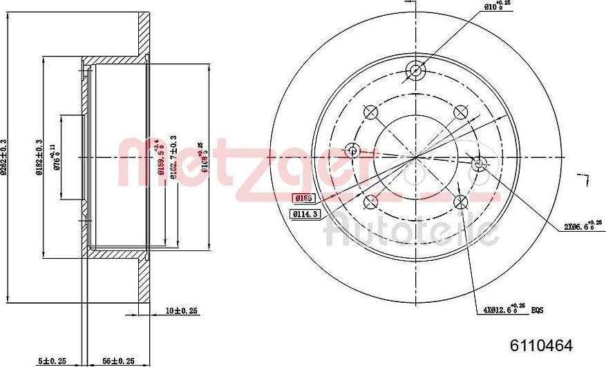 Metzger 6110464 - Тормозной диск unicars.by