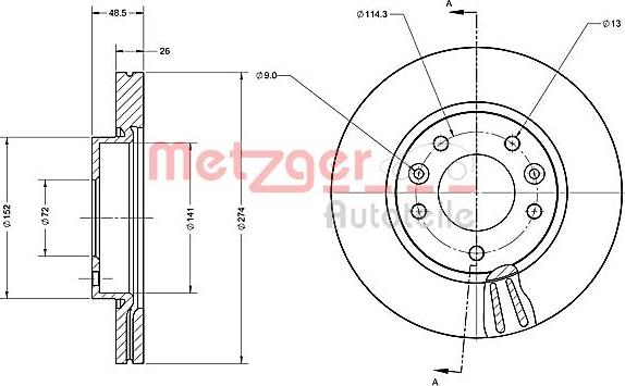 Metzger 6110466 - Тормозной диск unicars.by