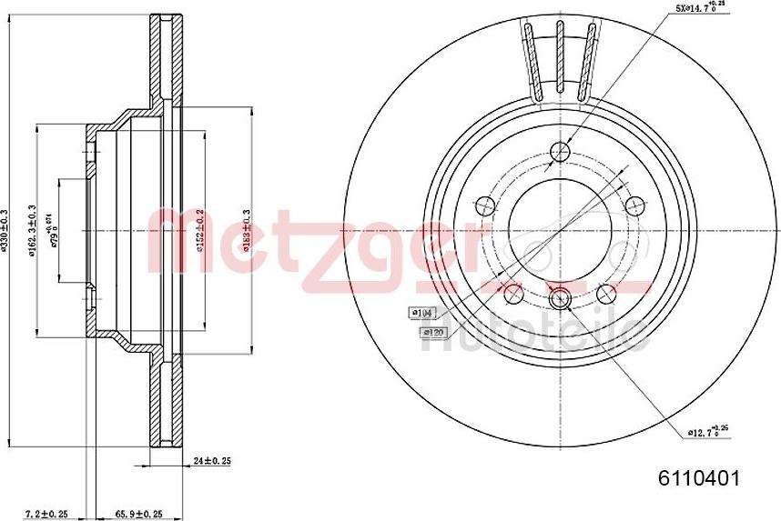 Metzger 6110401 - Тормозной диск unicars.by