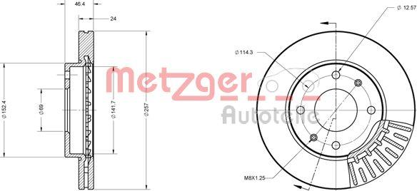 Metzger 6110433 - Тормозной диск unicars.by