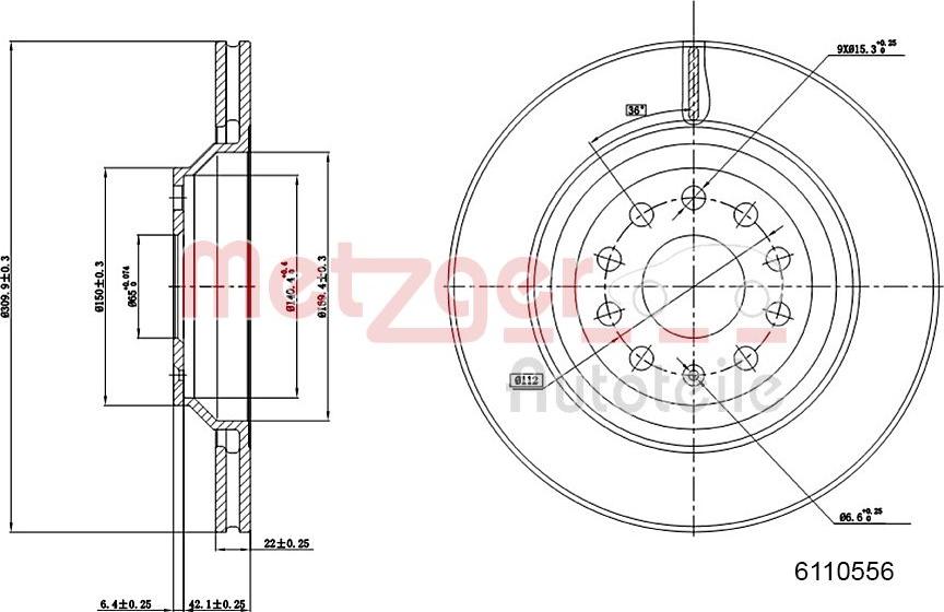 Metzger 6110556 - Тормозной диск unicars.by