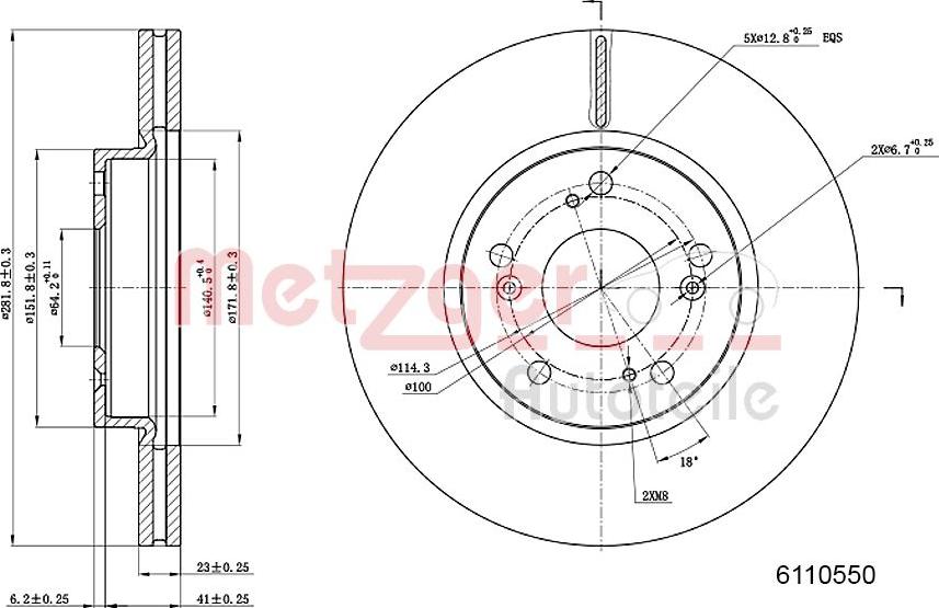 Metzger 6110550 - Тормозной диск unicars.by