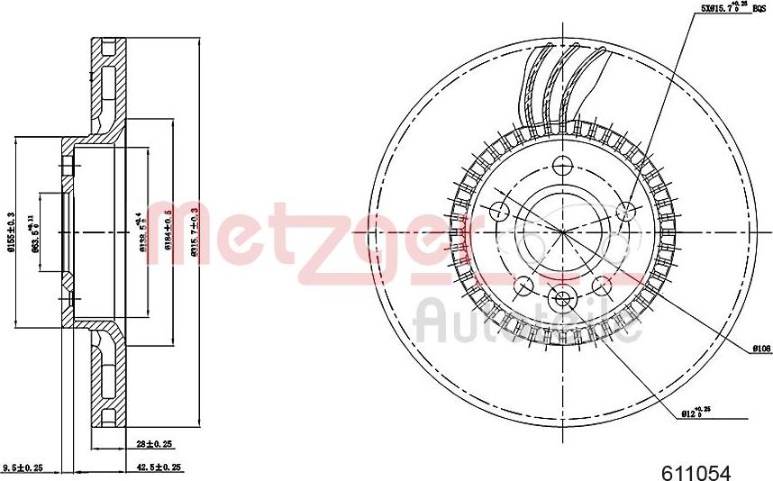 Metzger 6110504 - Тормозной диск unicars.by