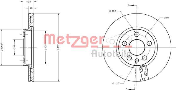 Metzger 6110528 - Тормозной диск unicars.by