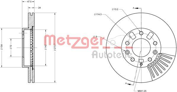 Metzger 6110523 - Тормозной диск unicars.by