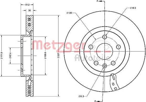 Metzger 6110698 - Тормозной диск unicars.by