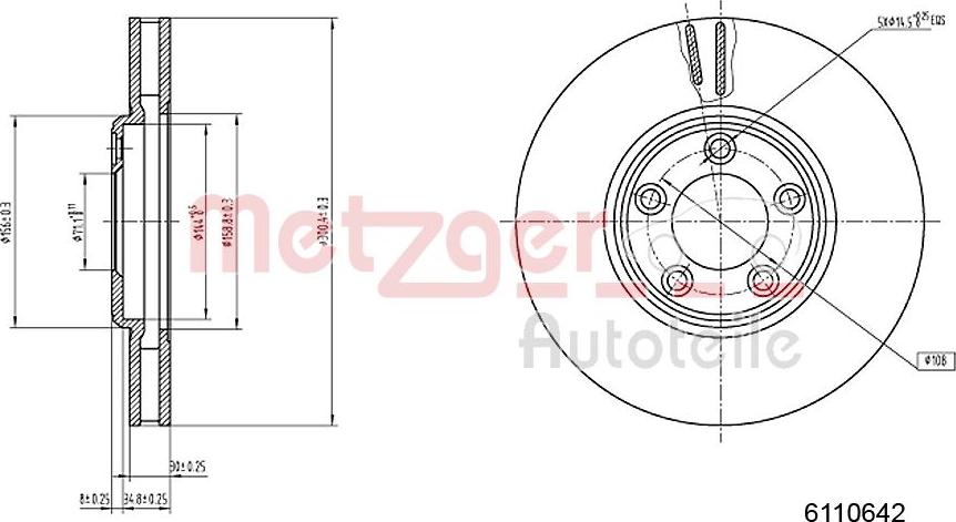 Metzger 6110642 - Тормозной диск unicars.by