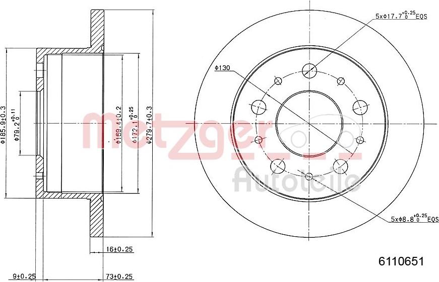 Metzger 6110651 - Тормозной диск unicars.by