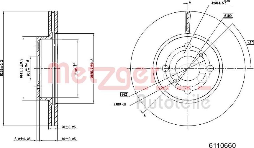 Metzger 6110660 - Тормозной диск unicars.by