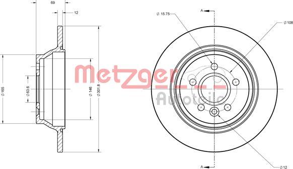 Metzger 6110615 - Тормозной диск unicars.by