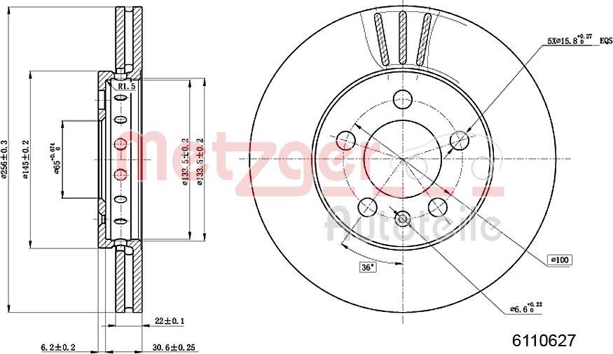 Metzger 6110627 - Тормозной диск unicars.by