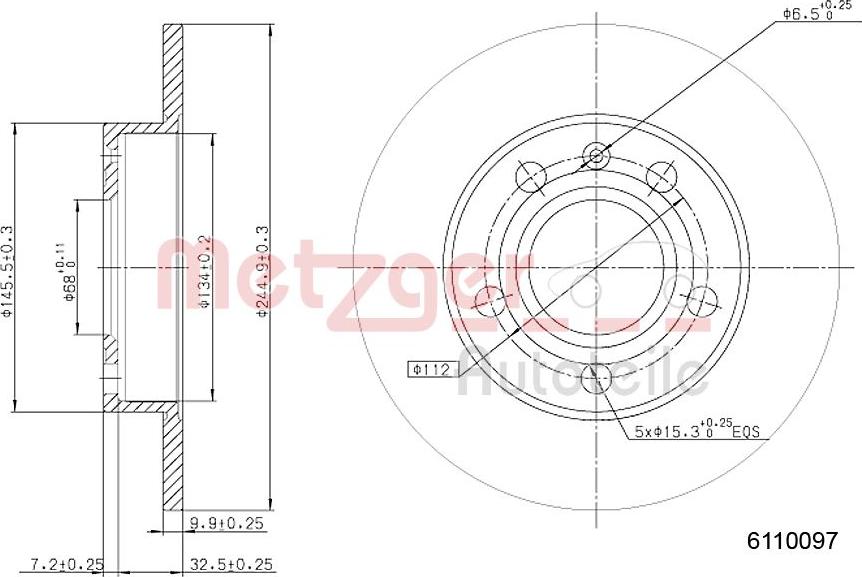 Metzger 6110097 - Тормозной диск unicars.by