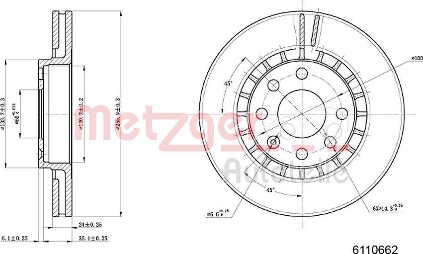 Metzger 6110062 - Тормозной диск unicars.by