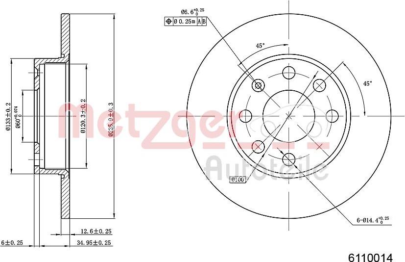 Metzger 6110014 - Тормозной диск unicars.by