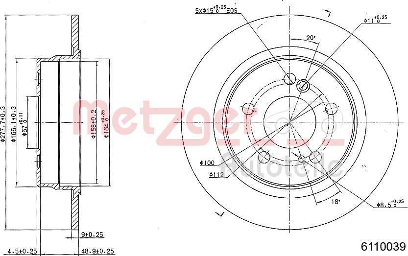 Metzger 6110039 - Тормозной диск unicars.by