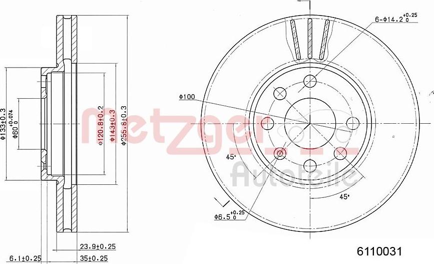 Metzger 6110031 - Тормозной диск unicars.by