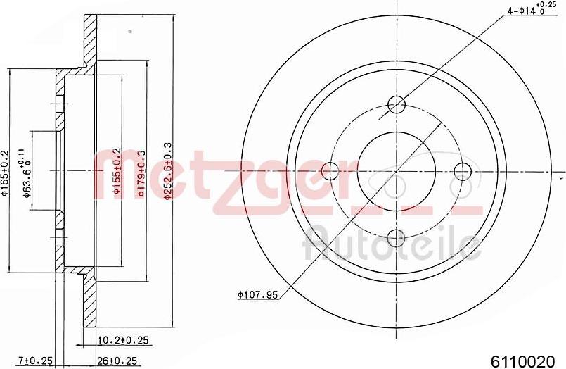 Metzger 6110020 - Тормозной диск unicars.by