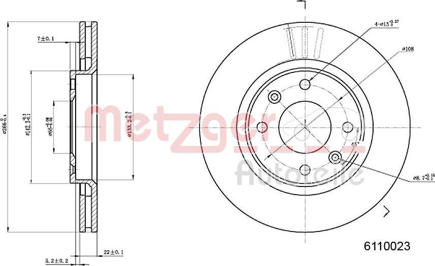 Metzger 6110023 - Тормозной диск unicars.by