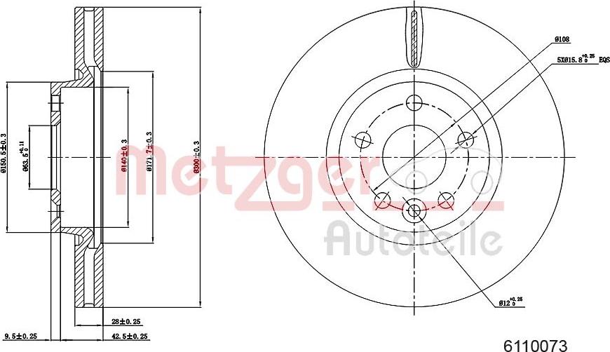 Metzger 6110073 - Тормозной диск unicars.by